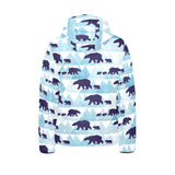 polar bear winter snow pattern Kids' Boys' Girls' Padded Hooded Jacket