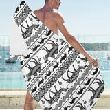Camel polynesian tribal pattern Beach Towel