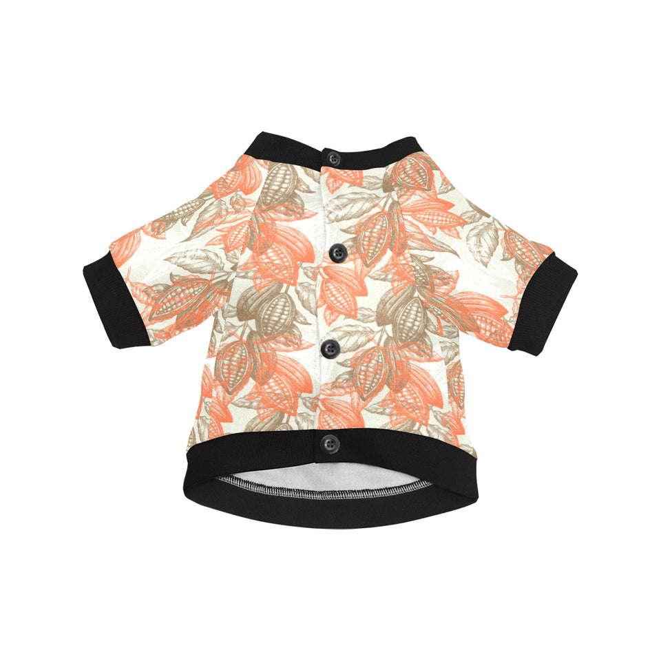 Cocoa beans Cocoa tree pattern All Over Print Pet Dog Round Neck Fuzzy Shirt