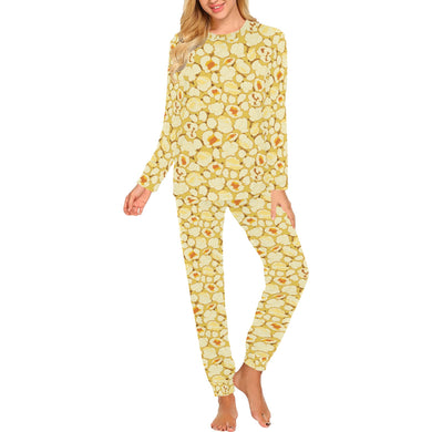 Popcorn Pattern Print Design 04 Women's All Over Print Pajama Set