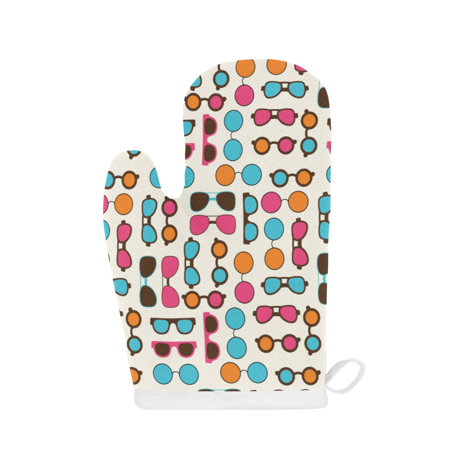 Sun Glasses Pattern Print Design 03 Heat Resistant Oven Mitts