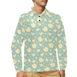 Tea pots Pattern Print Design 02 Men's Long Sleeve Polo Shirt