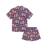 Elephant indian style ornament pattern Kids' Boys' Girls' V-Neck Short Pajama Set