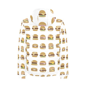 Hamburger Pattern Print Design 02 Men's Padded Hooded Jacket