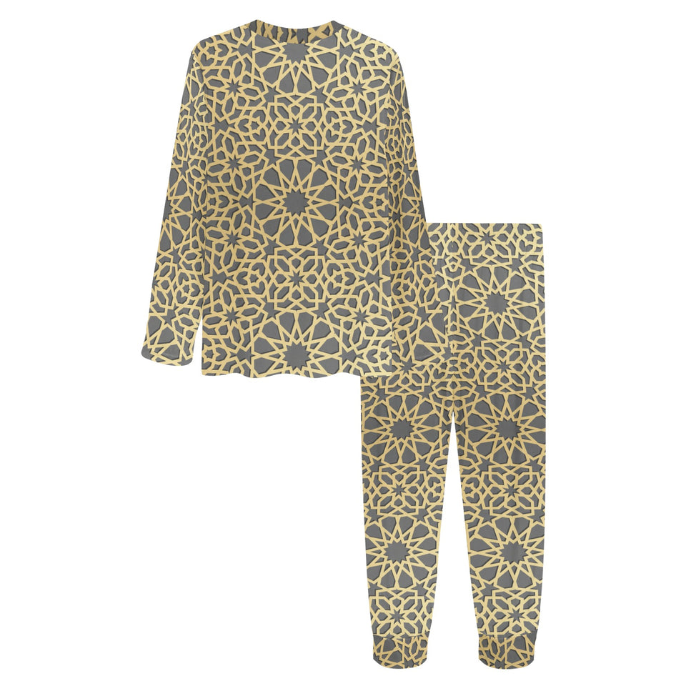 arabic star gold pattern Women's All Over Print Pajama Set
