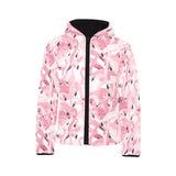 Pink flamingos pattern background Kids' Boys' Girls' Padded Hooded Jacket
