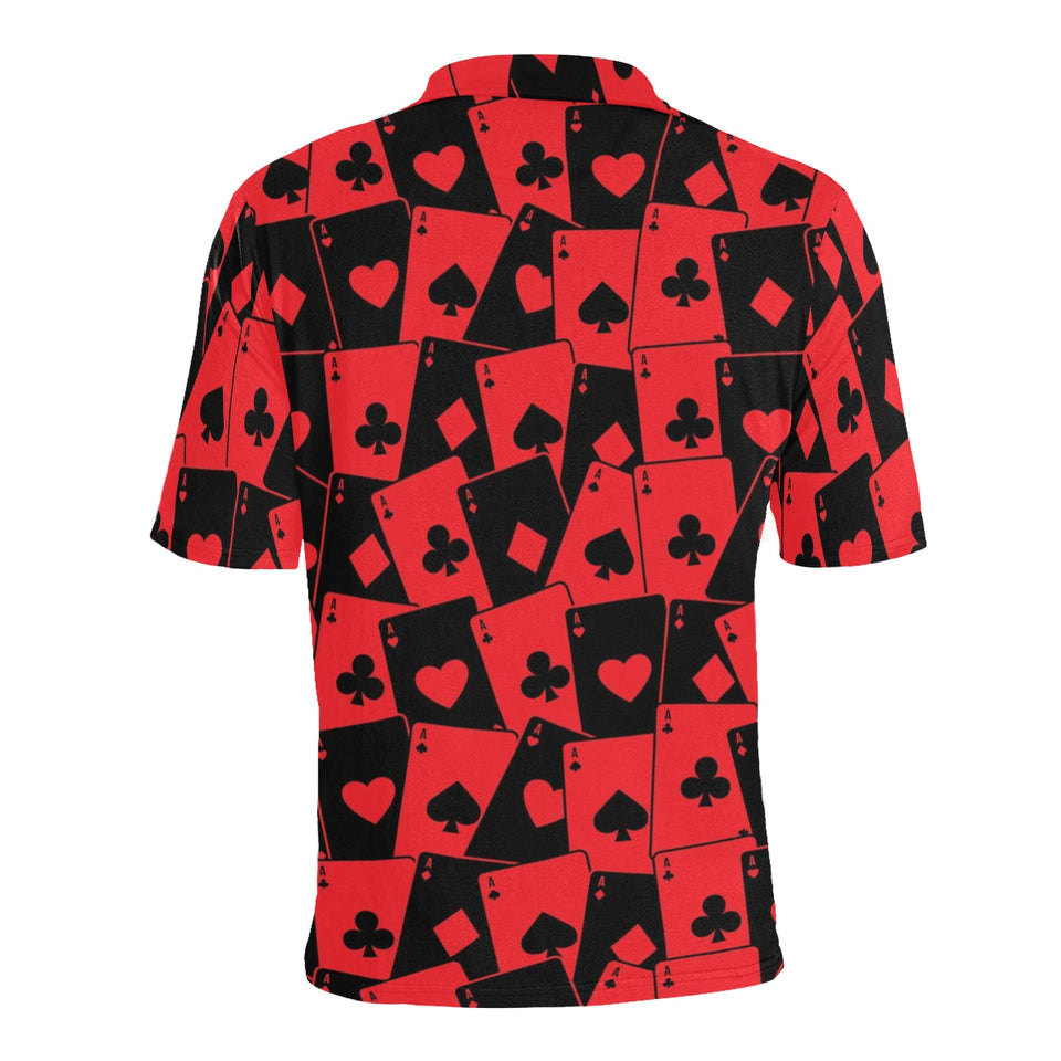 Casino Cards Suits Pattern Print Design 02 Men's All Over Print Polo Shirt