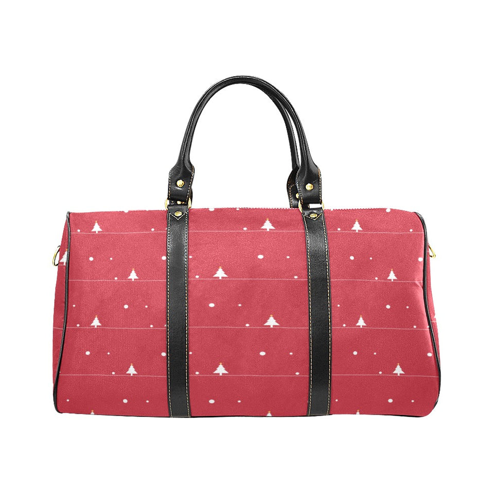 Christmas tree star snow red background Travel Bag