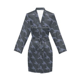 Swordfish Pattern Print Design 03 Women's Long Sleeve Belted Night Robe