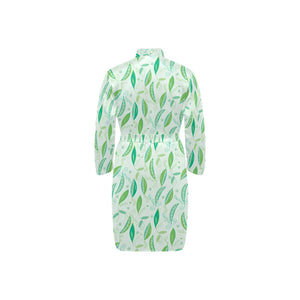 Green Peas Pattern Print Design 01 Men's Long Sleeve Belted Night Robe