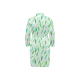 Green Peas Pattern Print Design 01 Men's Long Sleeve Belted Night Robe