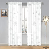 Snowflake pattern white background Gauze Curtain