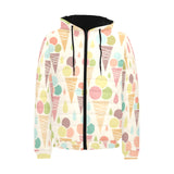 Ice cream cone pattern Men's Padded Hooded Jacket