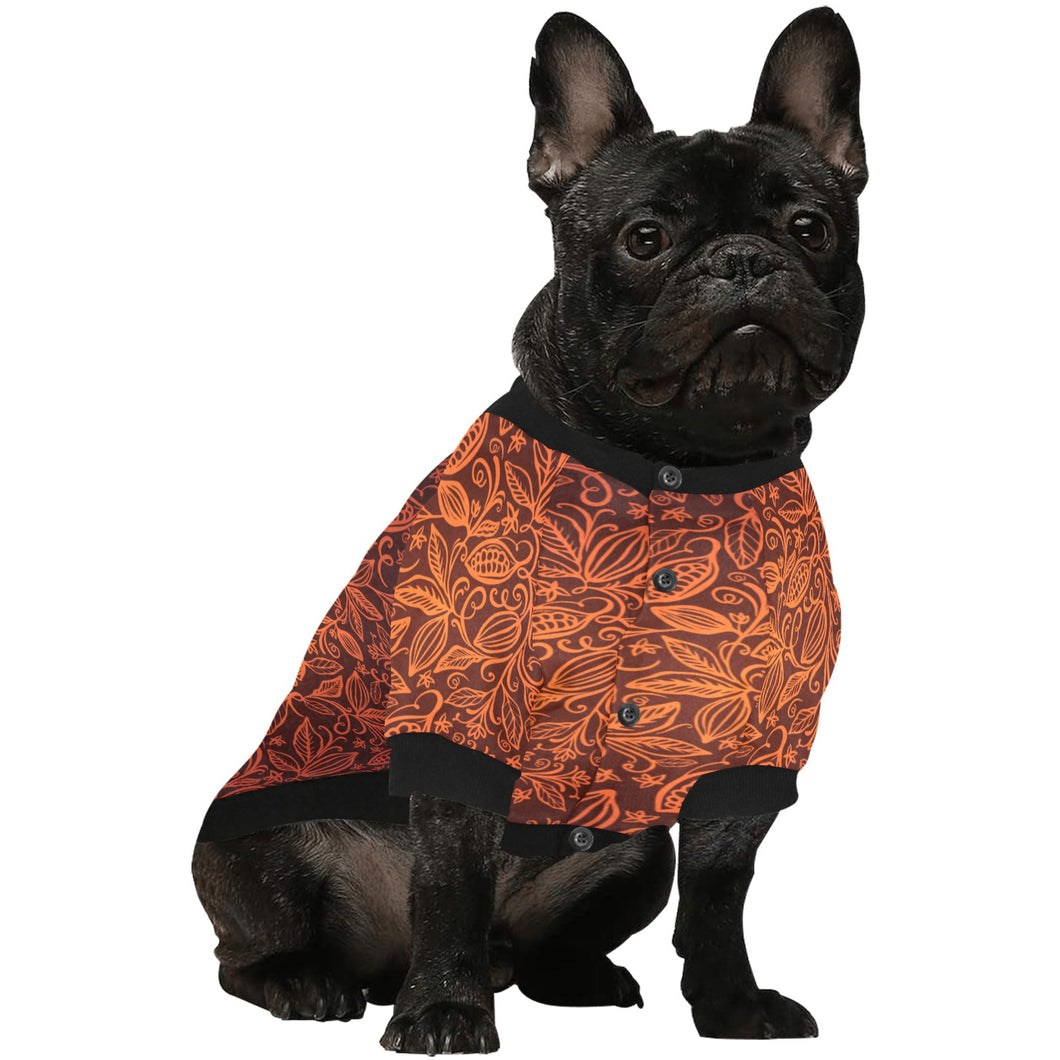 cacao beans tribal polynesian pattern All Over Print Pet Dog Round Neck Fuzzy Shirt