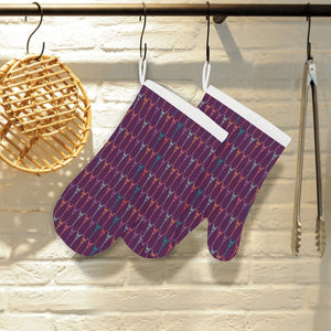 Eiffel Tower Pattern Print Design 05 Heat Resistant Oven Mitts