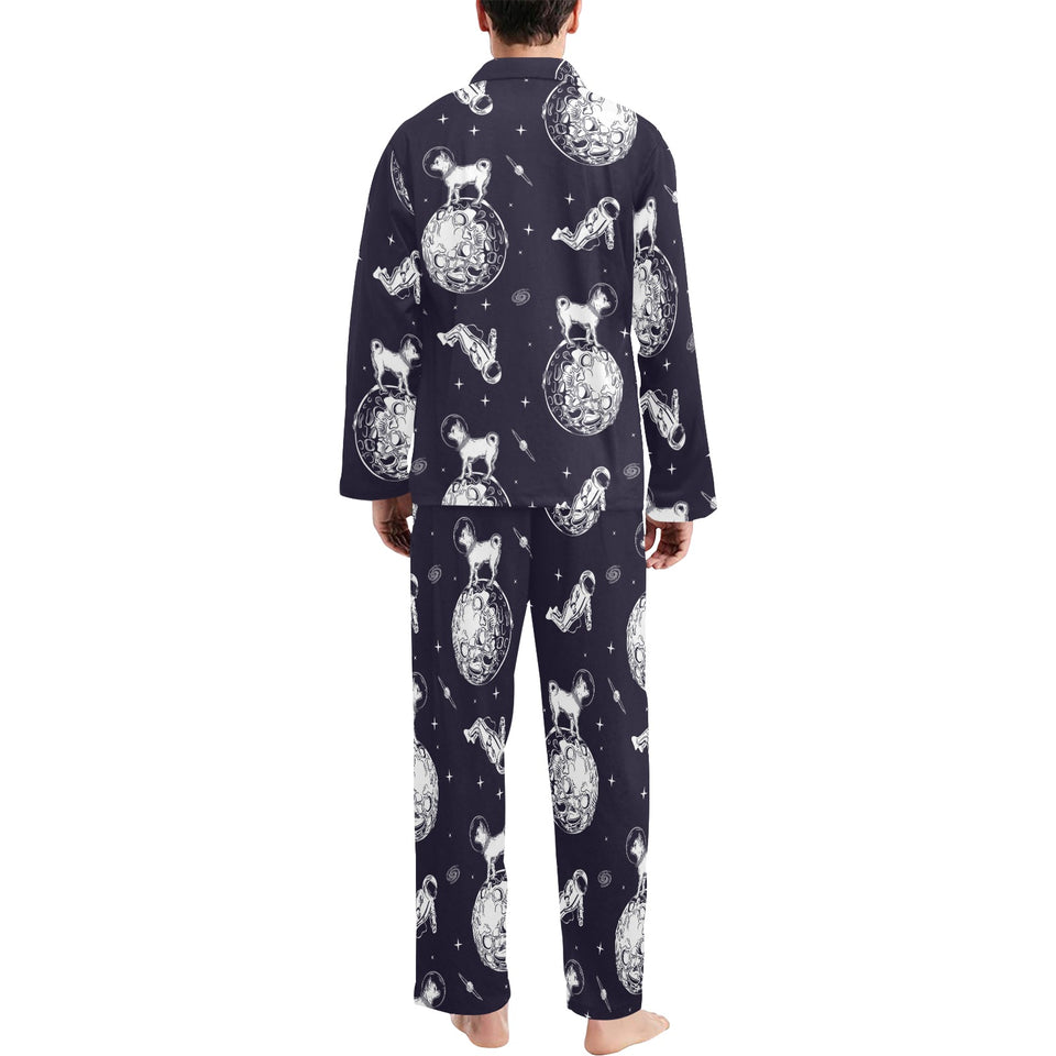 Chihuahua space helmet. astronaut pattern Men's Long Pajama Set
