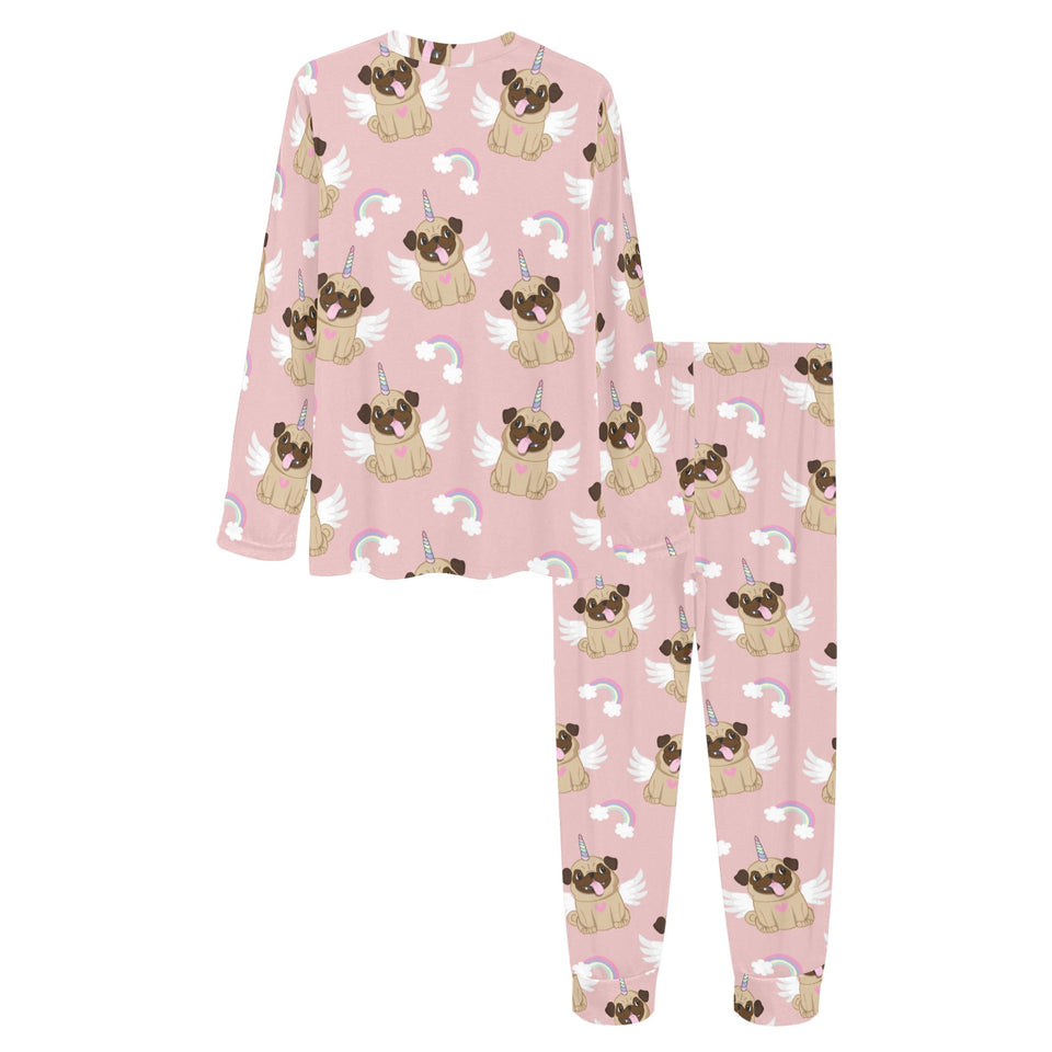 Cute unicorn pug pattern Women's All Over Print Pajama Set