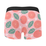 Grapefruit leaves flower pink background Men's All Over Print Boxer Briefs Men's Underwear