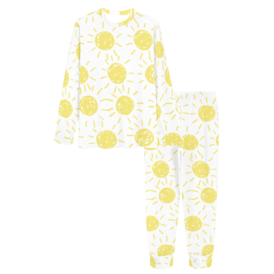 hand drawn sun pattern Women's All Over Print Pajama Set