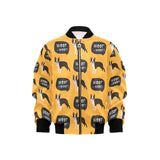 Boston terrier design pattern Kids' Boys' Girls' Bomber Jacket