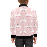 White swan and flower love pattern Kids' Boys' Girls' Bomber Jacket