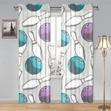 Bowling ball and pin gray background Gauze Curtain