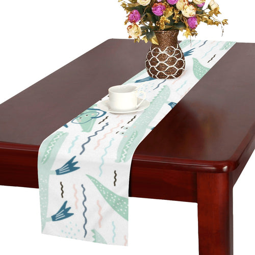 Crocodile diver pattern Table Runner