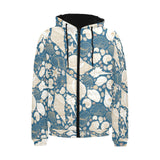 Sea turtle Polynesian Tribal design pattern Men's Padded Hooded Jacket