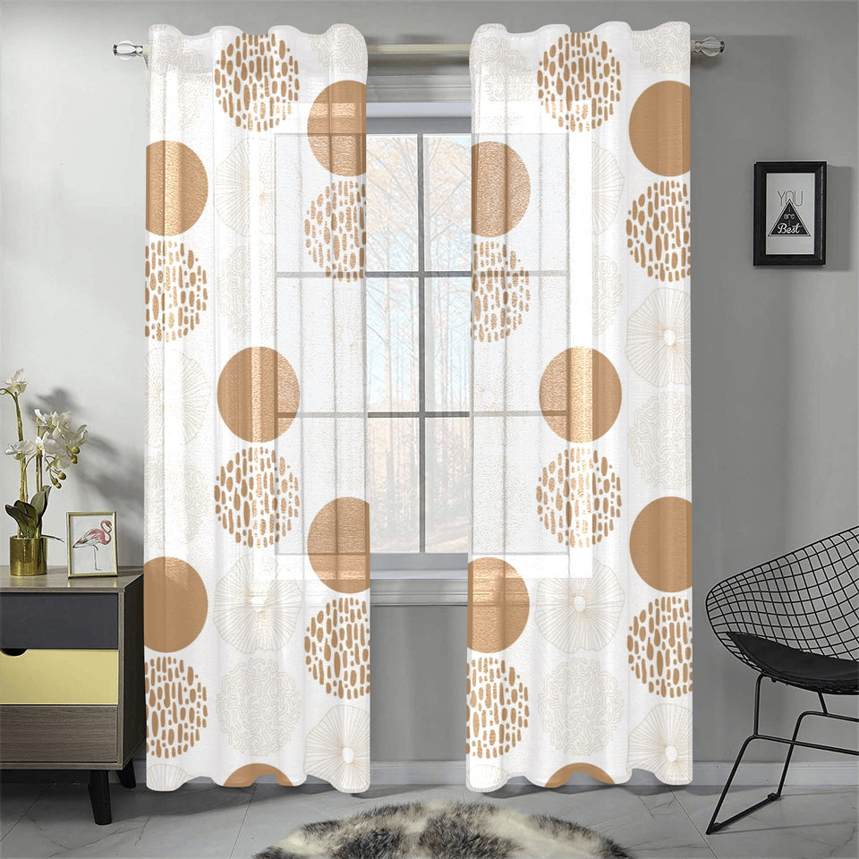 Gold Texture mushroom pattern Gauze Curtain