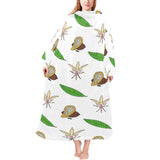 Color hand drawn cacao pattern Blanket Robe with Sleeves