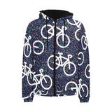 Bicycle Pattern Print Design 03 Men's Padded Hooded Jacket