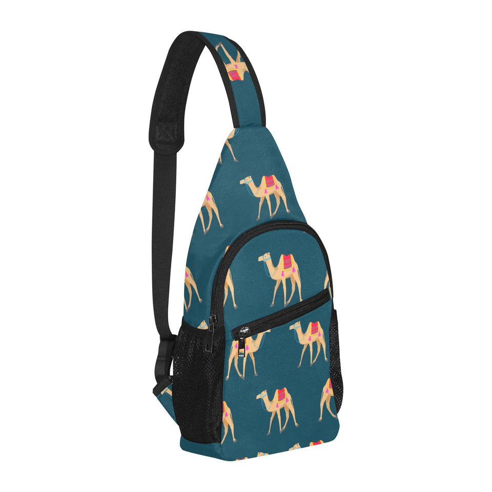 Camel pattern blue blackground All Over Print Chest Bag