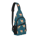 Camel pattern blue blackground All Over Print Chest Bag