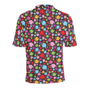 Tea pots Pattern Print Design 01 Men's All Over Print Polo Shirt