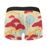 Red Bonsai gray sun japanese pattern Men's All Over Print Boxer Briefs Men's Underwear