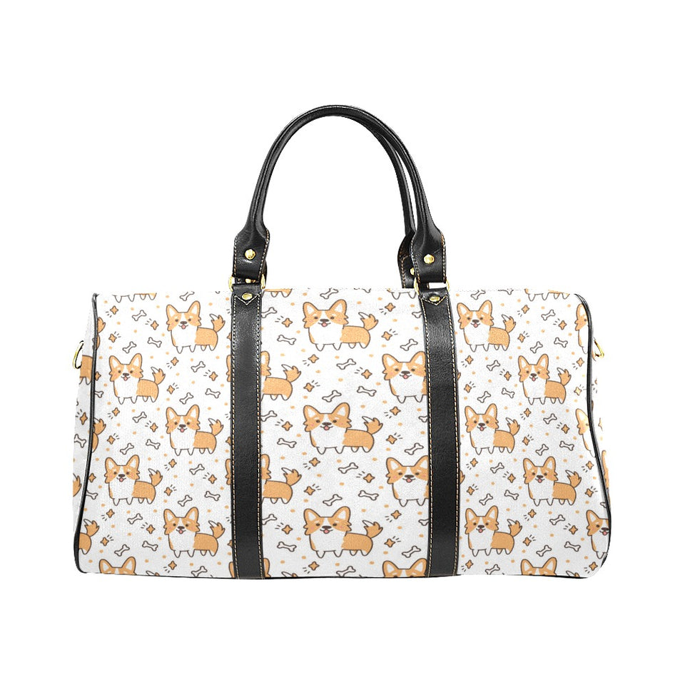 Cute corgi heart star bone pattern Travel Bag