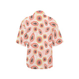 papaya leaves pattern Women's All Over Print Hawaiian Shirt