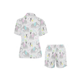 Cute elephant mouse pattern Women's V-Neck Short Pajama Set