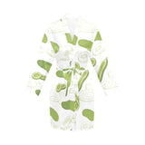 Cucumber sketch pattern Women's Long Sleeve Belted Night Robe
