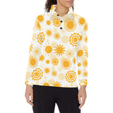 Sun design pattern Women's Long Sleeve Polo Shirt