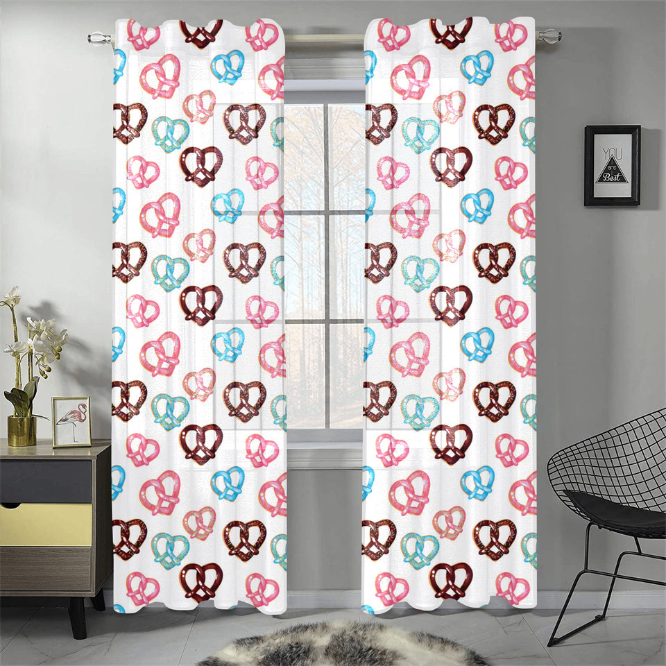 Pretzels Pattern Print Design 04 Gauze Curtain