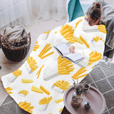 French fries white paper box pattern Blanket Robe with Sleeves
