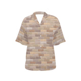 Brick Printed Pattern Print Design 01 Women's All Over Print Hawaiian Shirt