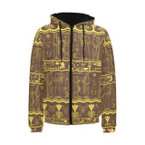 Egypt Hieroglyphics Pattern Print Design 03 Men's Padded Hooded Jacket