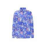 white bengal tigers pattern Women's Long Sleeve Polo Shirt