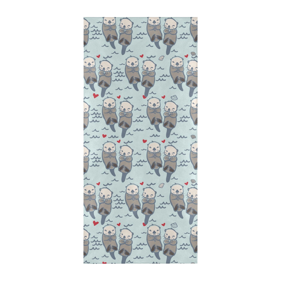 Lovely Sea Otter Pattern Beach Towel