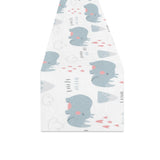 cute rhino heart pattern Table Runner