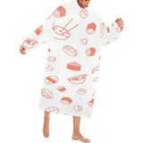 Sushi pattern Blanket Robe with Sleeves