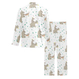 Cute Rhino pattern background Men's Long Pajama Set