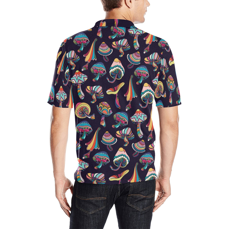 Colorful mushroom pattern Men's All Over Print Polo Shirt